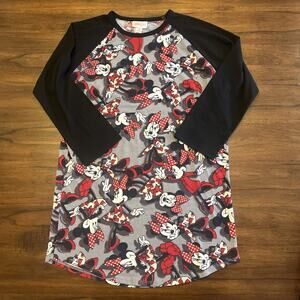 LuLaRoe Disney Womens Size XS Minnie Mouse Raglan Randy T-Shirt Black Red Artsy